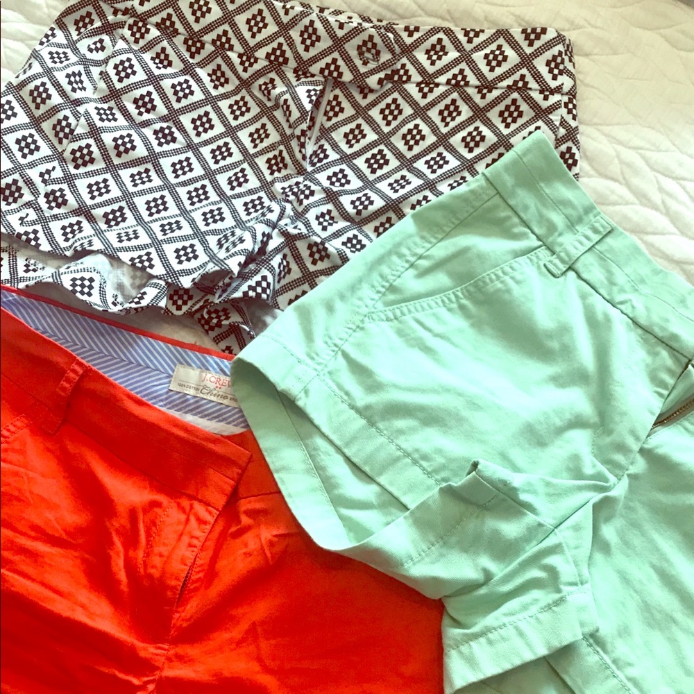 Lot of 3 JCREW Shorts (Sizes 0 & 2)